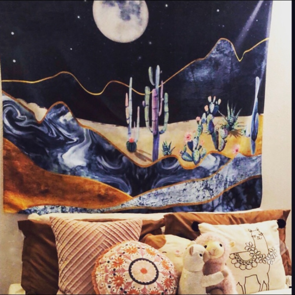 Desert Cactus Moon tapestry - Picture 3 of 4
